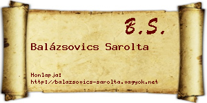 Balázsovics Sarolta névjegykártya