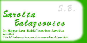 sarolta balazsovics business card